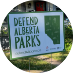 defend alberta parks sign