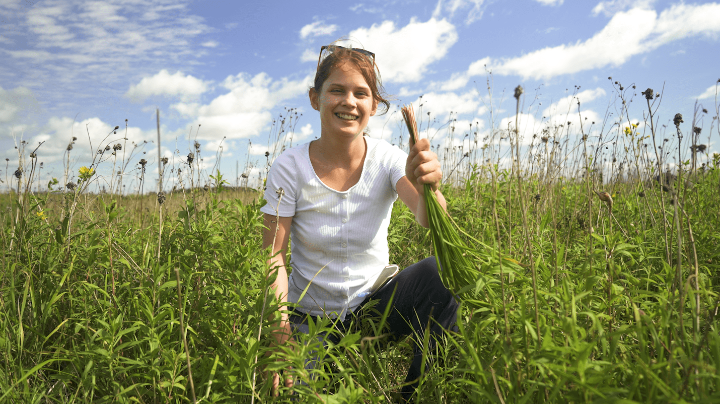 cheyenne picks sweet grass in FRCN august 2021