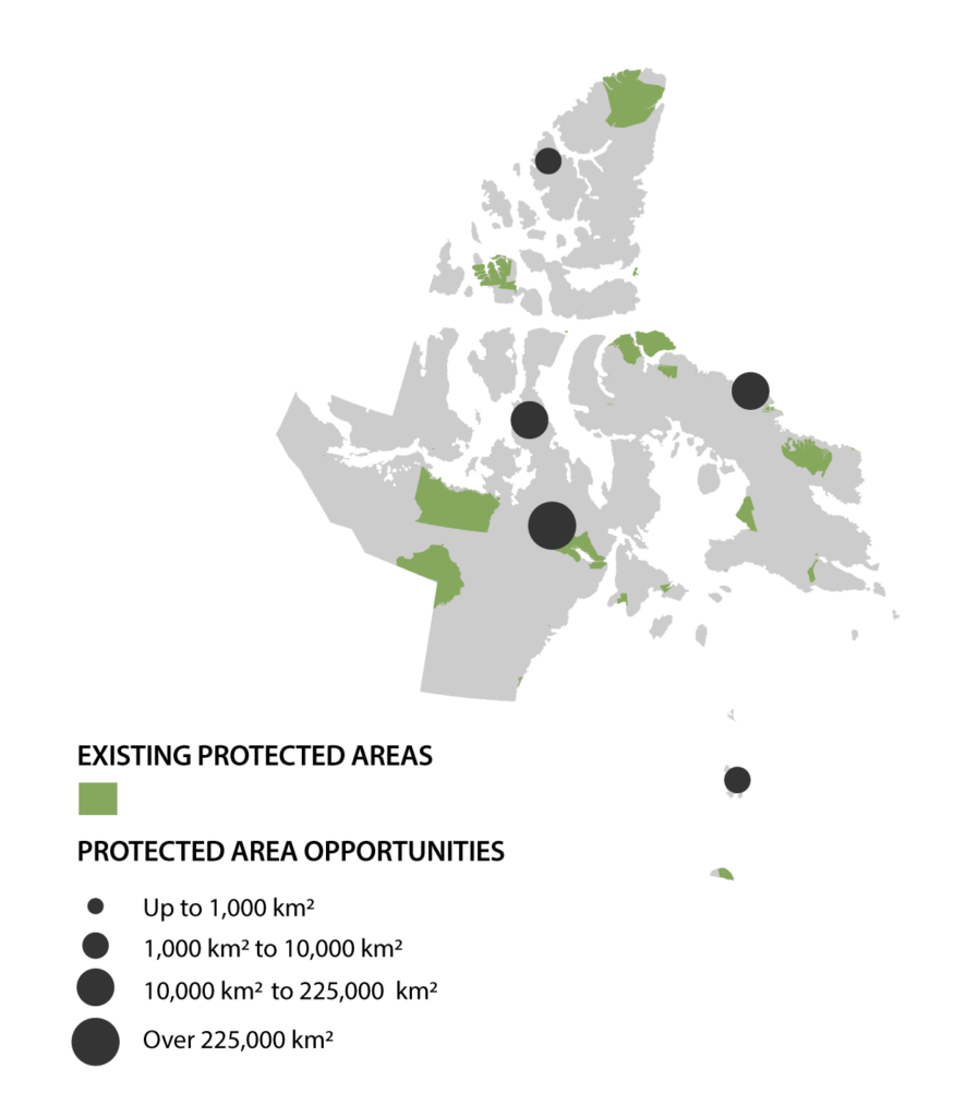 Nunavut's map with protected areas