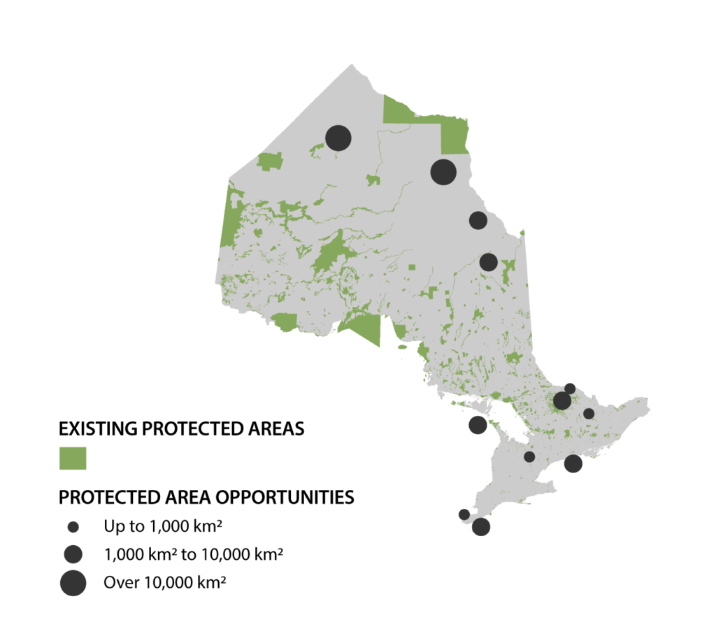 Ontario Map with protected areas