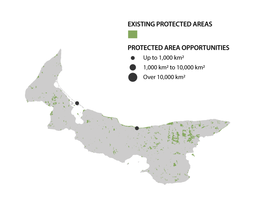 Prince-Edward-Island's map with protected areas