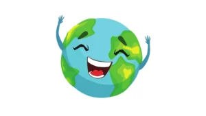 Dessin d'une terre avec un sourrire