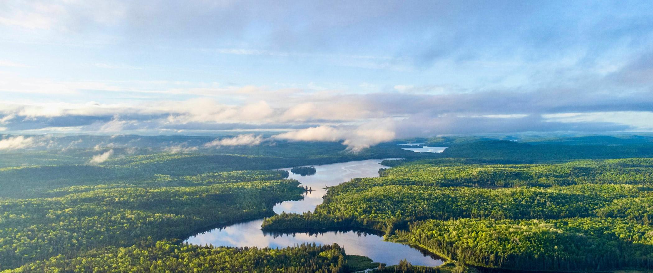 Algonquin Park in Ontario seen from above