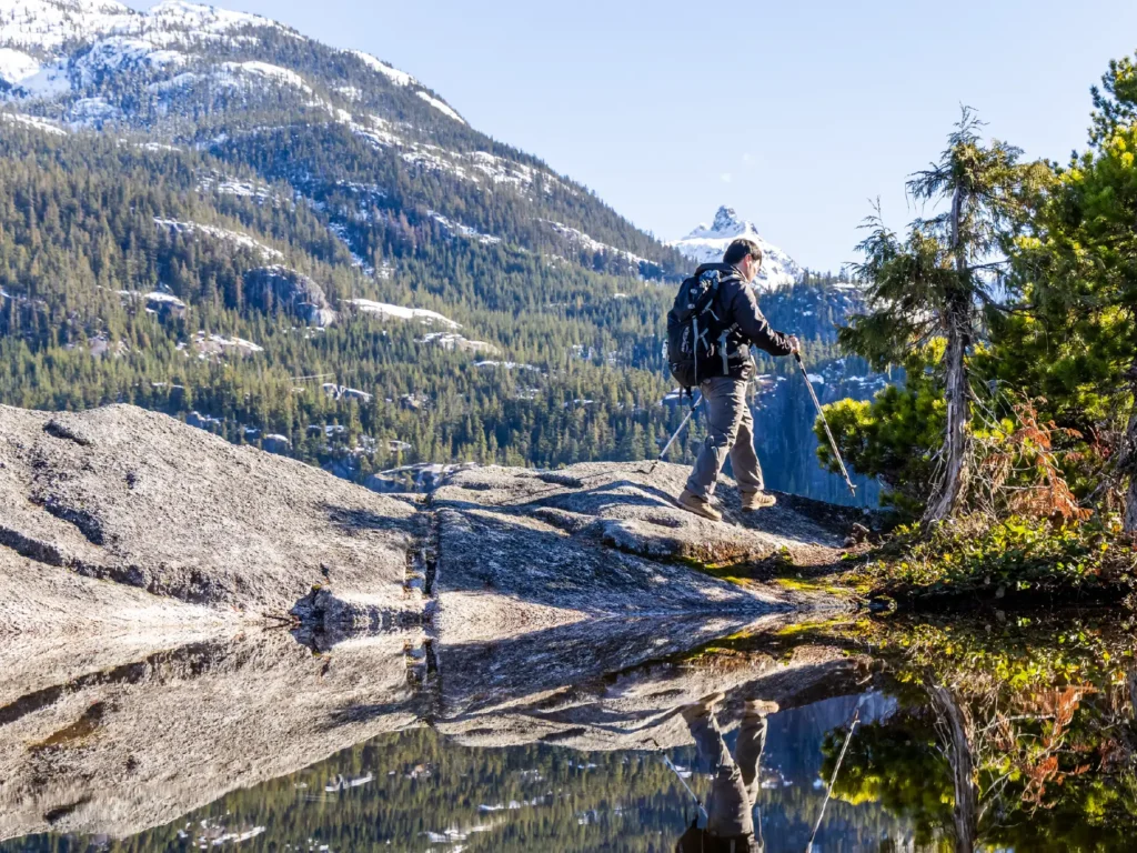 Man hiking in the mountains