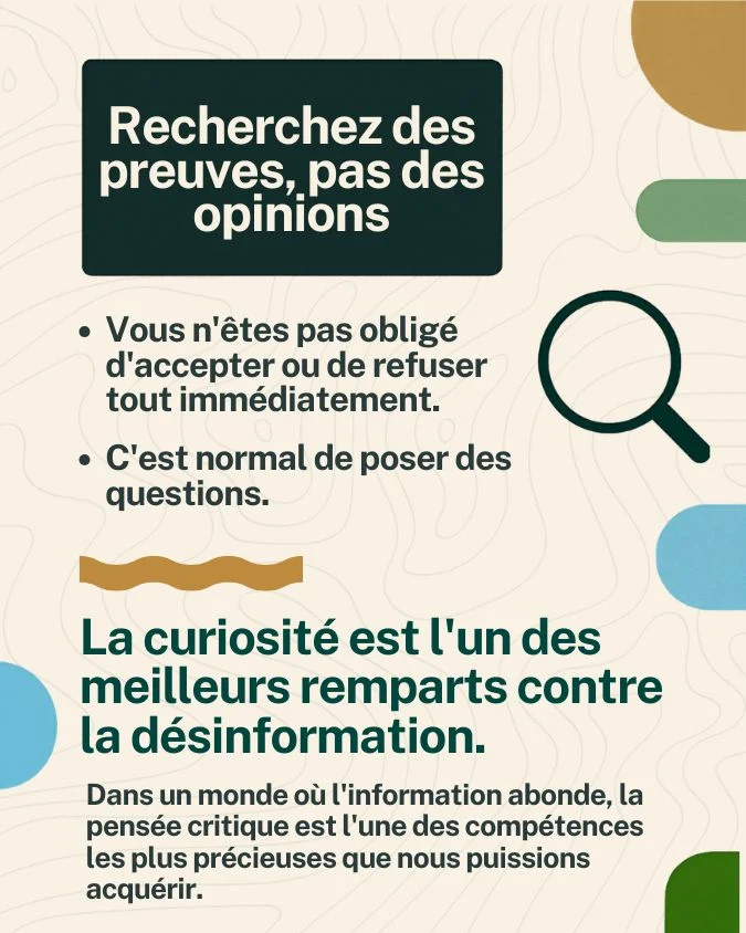 Recherchez des preuves, pas des opinions