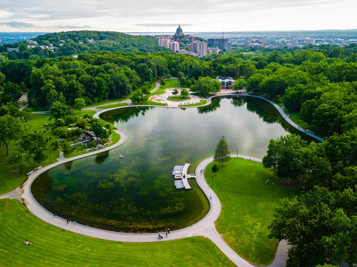 Castor Lake on top of Mont-Royal in Montreal